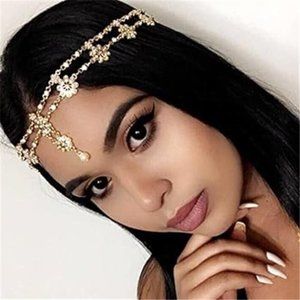 HairJewelry Head Chain Wedding Bohemian Floral Headband Elastic for Women &Girls